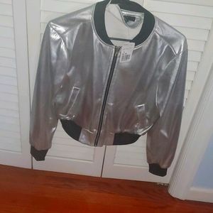 silver bomber jacket